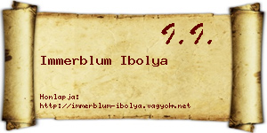 Immerblum Ibolya névjegykártya